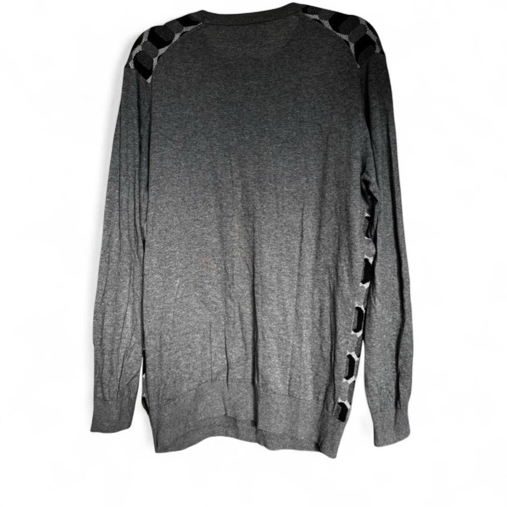 Ben Sherman Grey Geometric Jacquard Knit Sweater - Mens Size Large - Mod Style - Picture 4 of 6